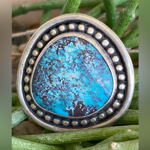 Chinese Redskin Turquoise Sterling Ring - Picture 1 of 3